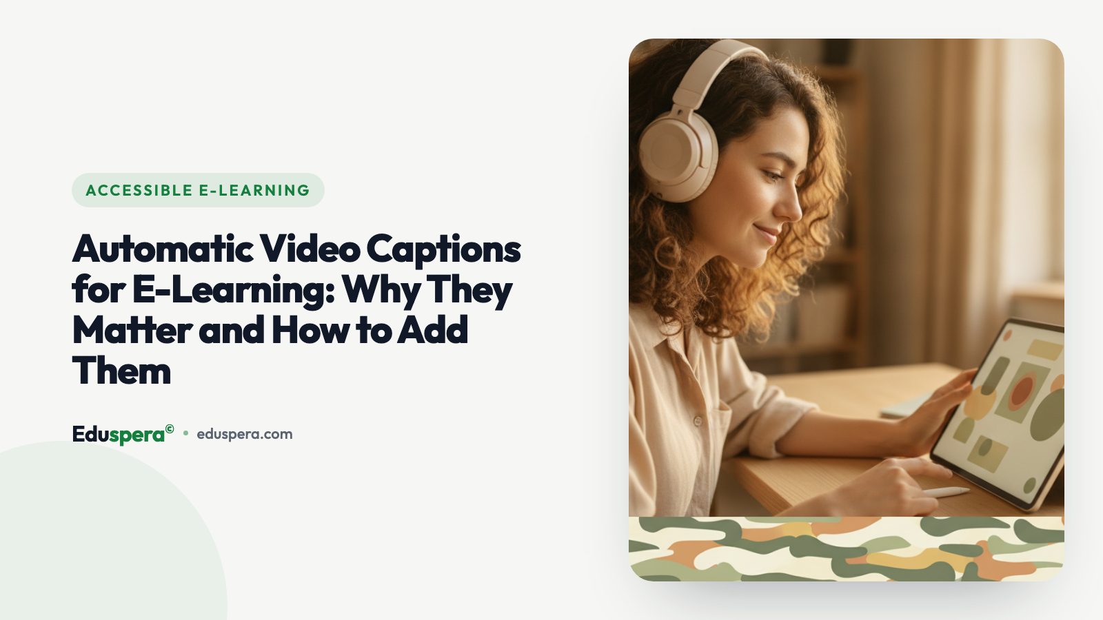 Video player with captions enabled showing an e-learning lesson