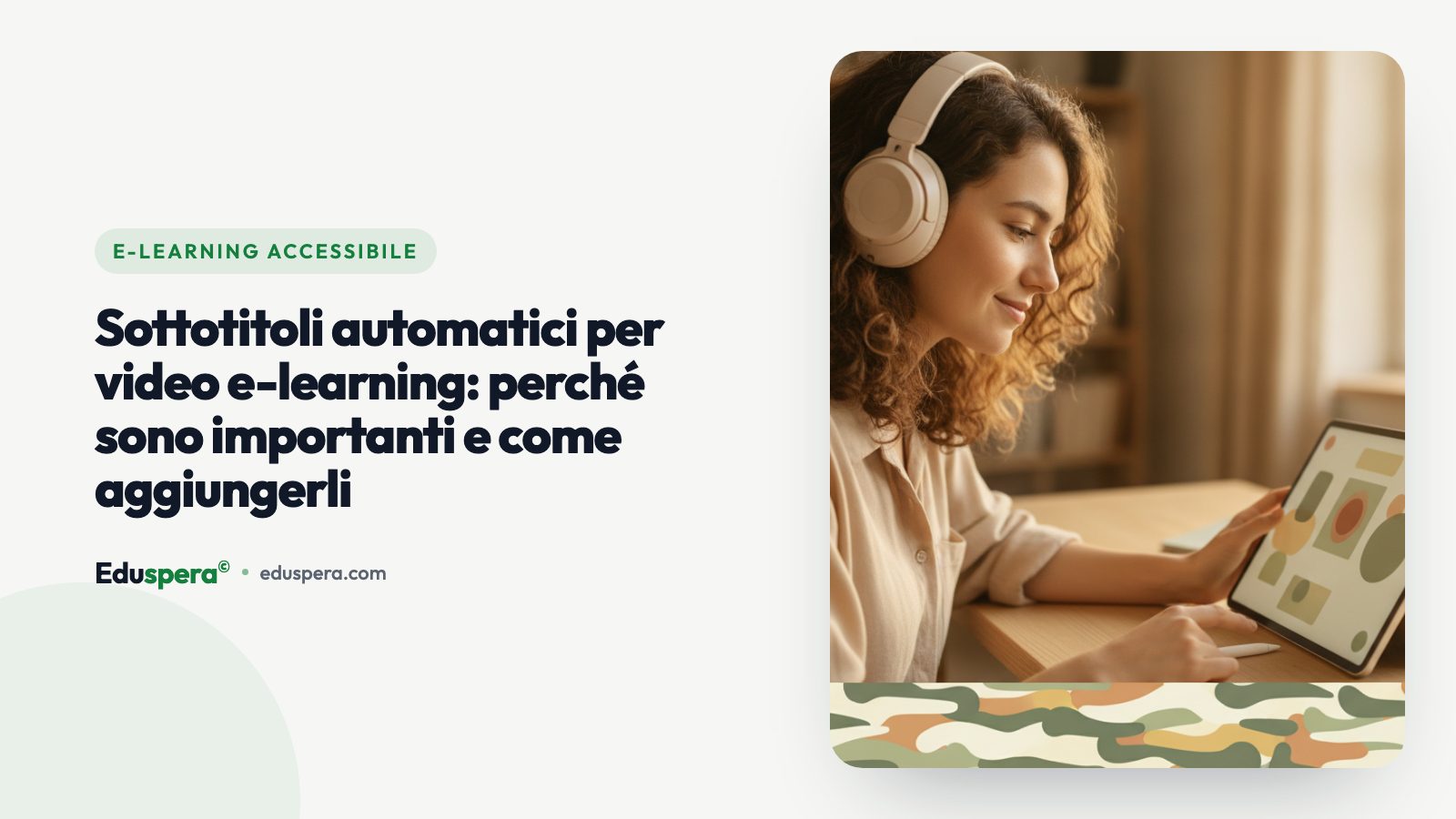 Video player with captions enabled showing an e-learning lesson