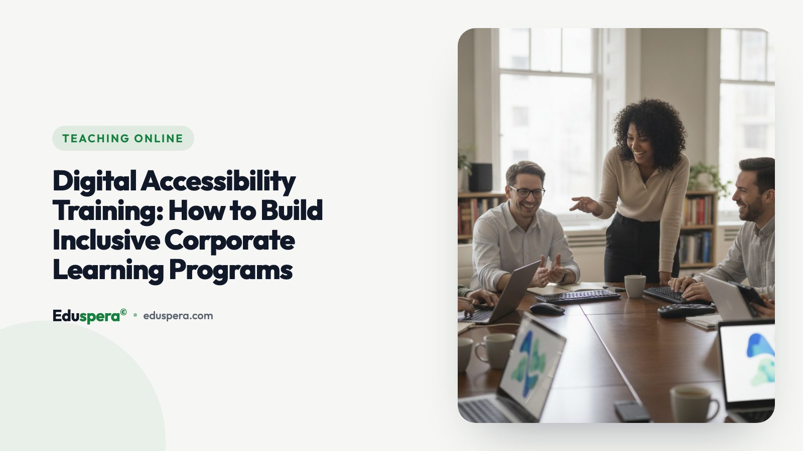 Corporate training session with employees learning about digital accessibility