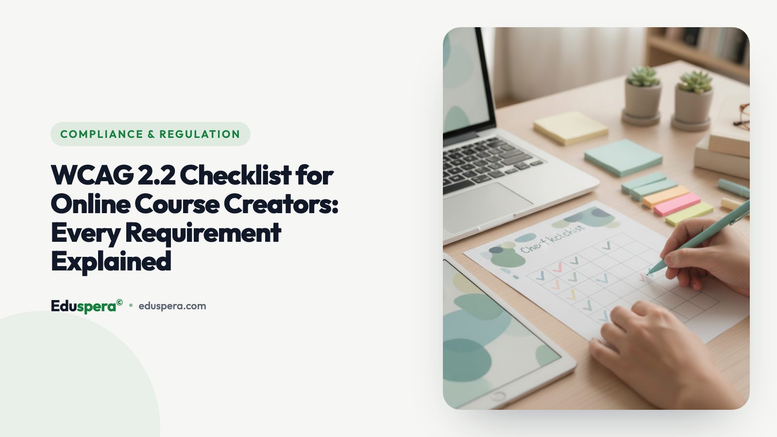 Checklist on a clipboard representing WCAG compliance requirements